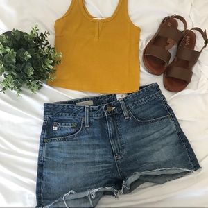 AG High Waisted Denim Shorts